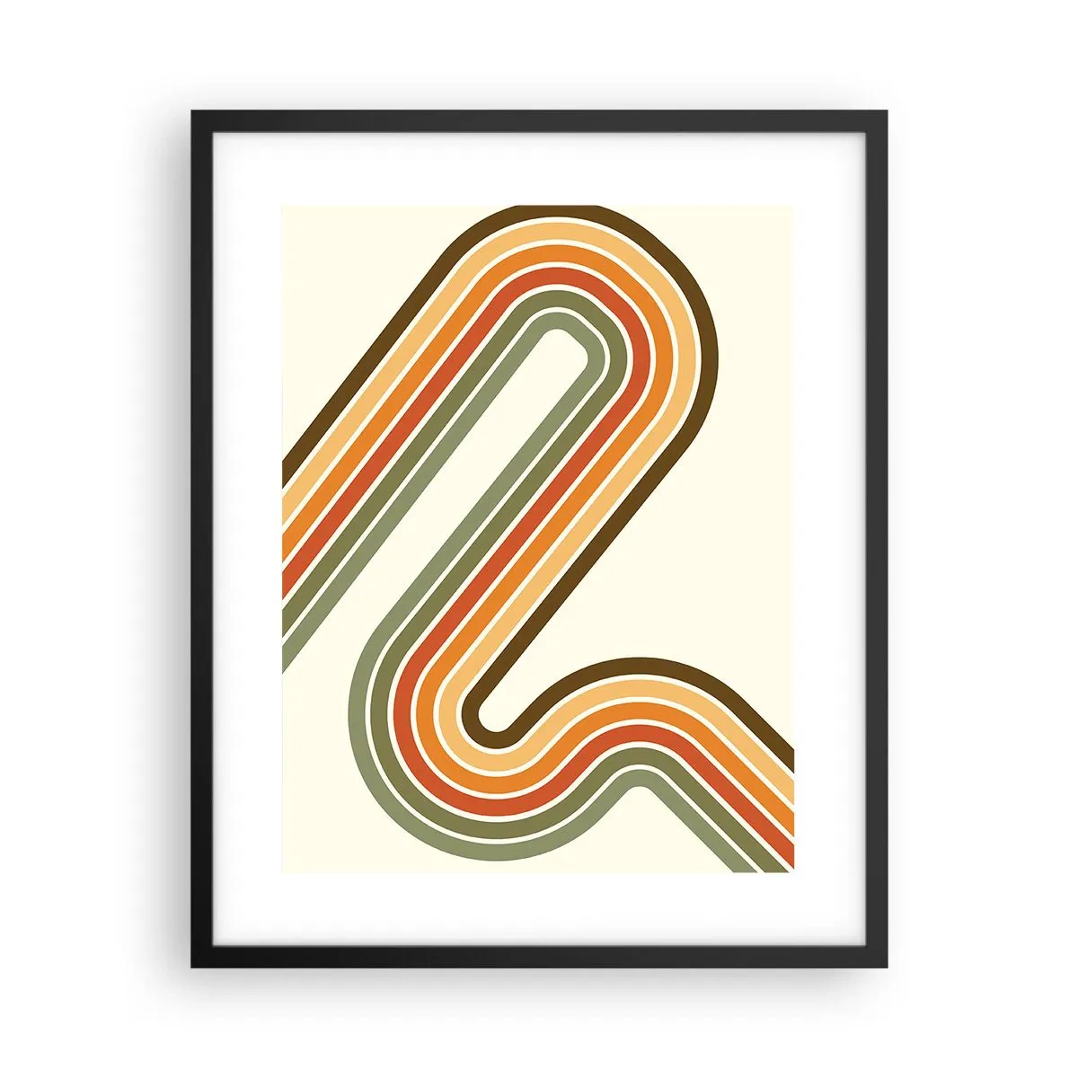 Póster en marco negro - Zigzagueando hasta su destino - 40x50 cm