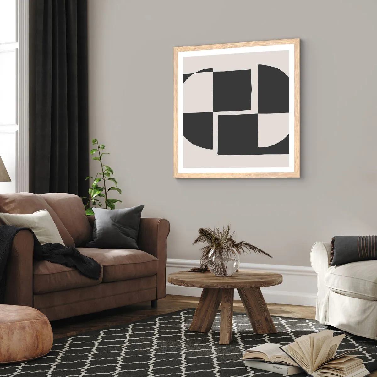 Póster en marco roble claro - Antítesis - síntesis - 60x60 cm