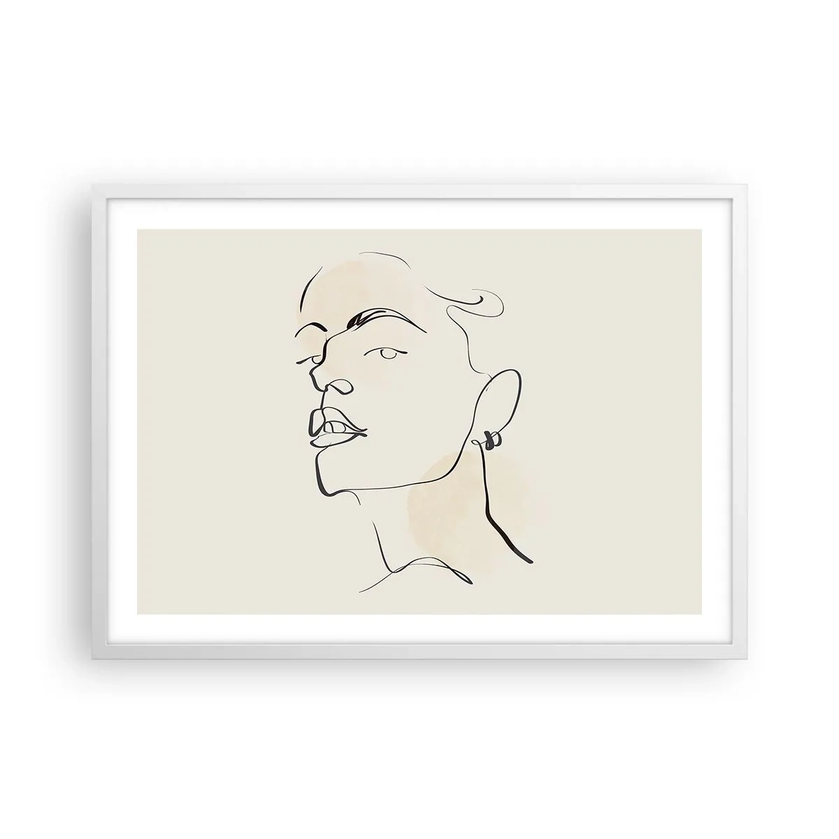 Póster en marco blanco - Una mirada orgullosa - 70x50 cm