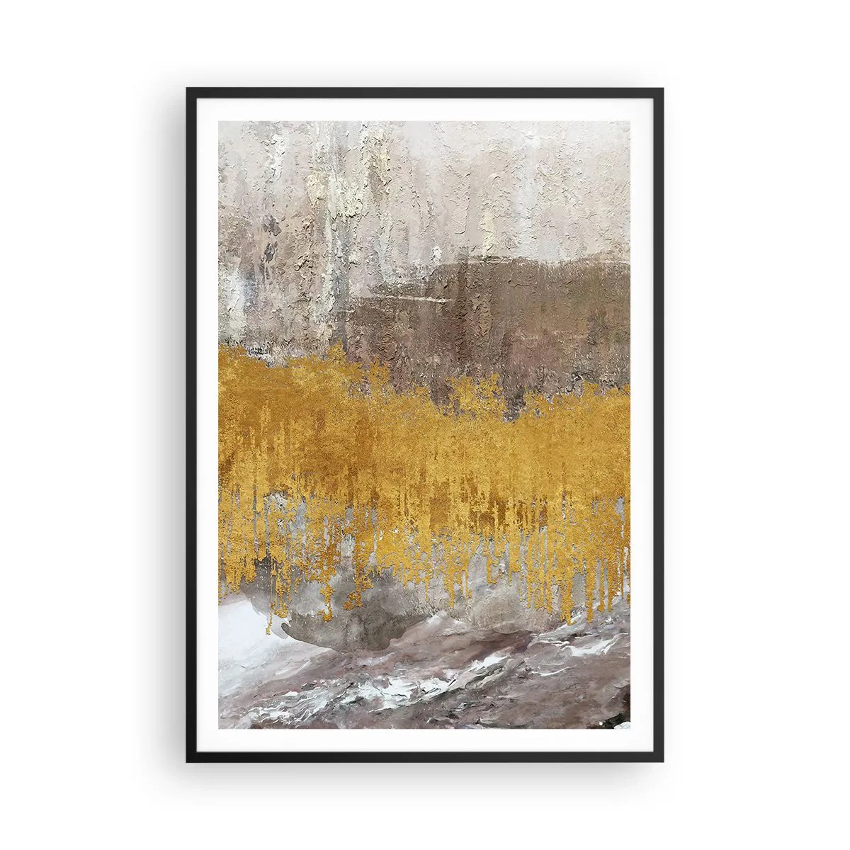 Póster en marco negro - Una ráfaga dorada - 70x100 cm