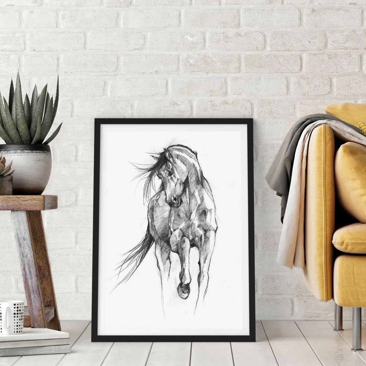 Póster en marco negro - En un elegante trote - 30x40 cm