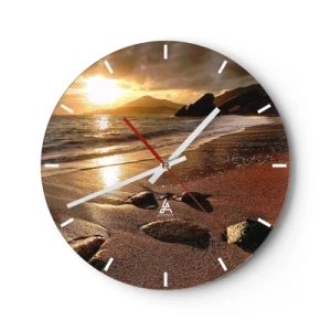 Reloj de pared - Reloj de vidrio - Sigue el sol hacia las colinas - 40x40 cm