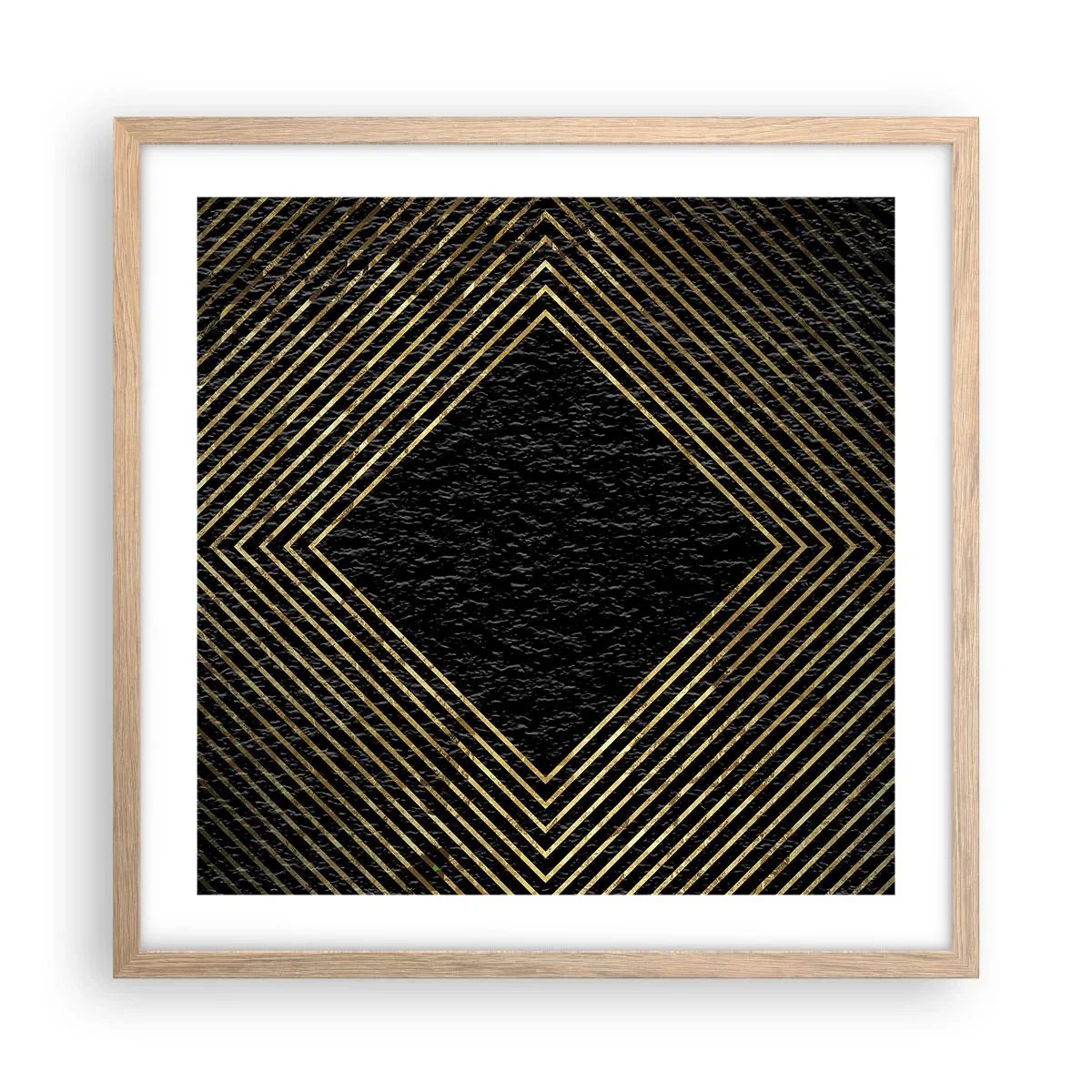 Póster en marco roble claro - Geometría al estilo glamour - 50x50 cm