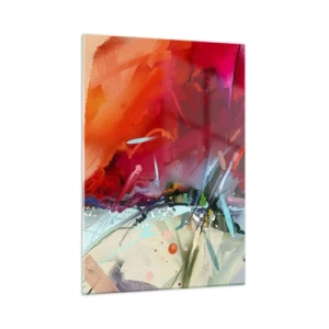 Cuadro sobre vidrio - Impresiones sobre Vidrio - Una explosión abstracta de colores y luces en una composición dinámica. - 50x70cm - Una explosión de luces y colores - Decoración de pared moderna para salón y dormitorio ARTTOR