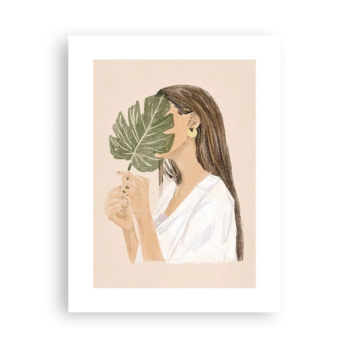 Póster - Retrato misterioso con un abanico - 30x40 cm