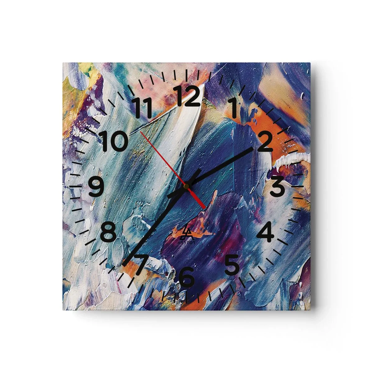 Reloj de pared - Reloj de vidrio - Confusión de colores - 30x30 cm