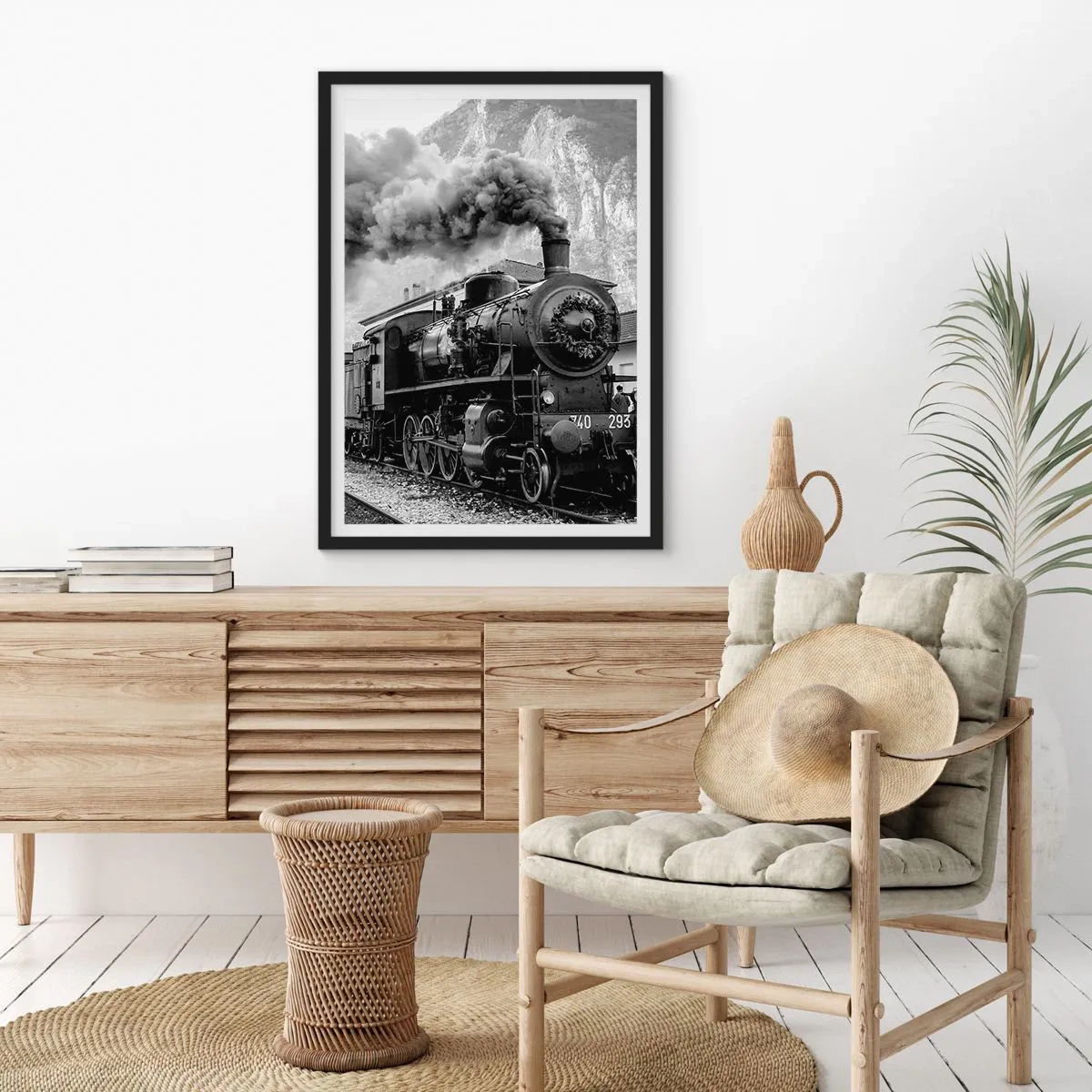 Póster en marco negro - Rumbo a la estación... - 61x91 cm