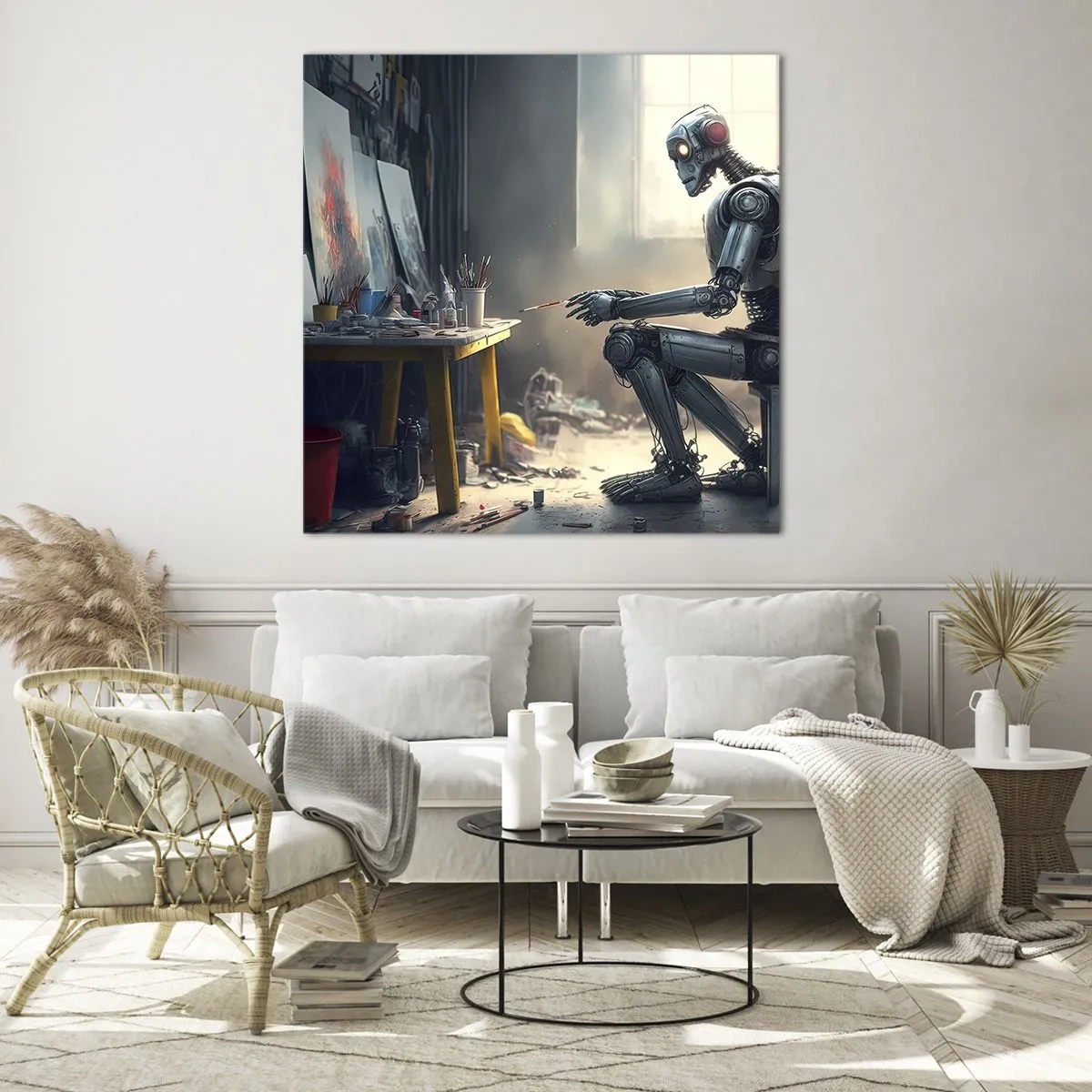 Cuadro sobre vidrio - Impresiones sobre Vidrio - El acto de creación - 70x70 cm