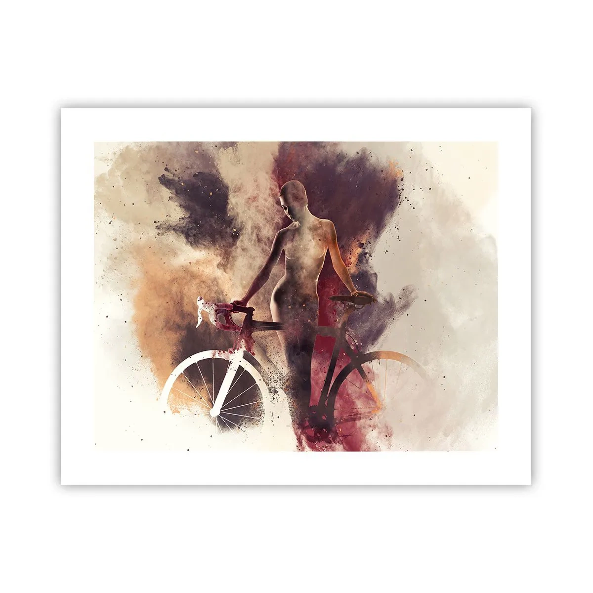Póster - En las formas de mármol un alma ciclista - 50x40 cm