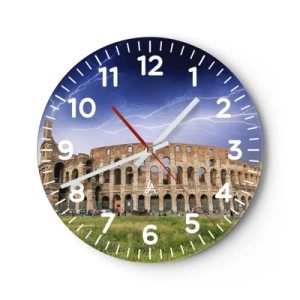Reloj de pared - Reloj de vidrio - Arena de guerreros - 40x40 cm