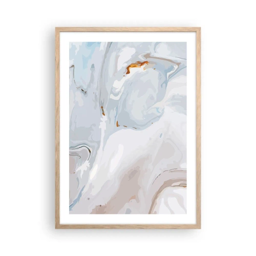 Póster en marco roble claro - Blanco fusión - 50x70 cm