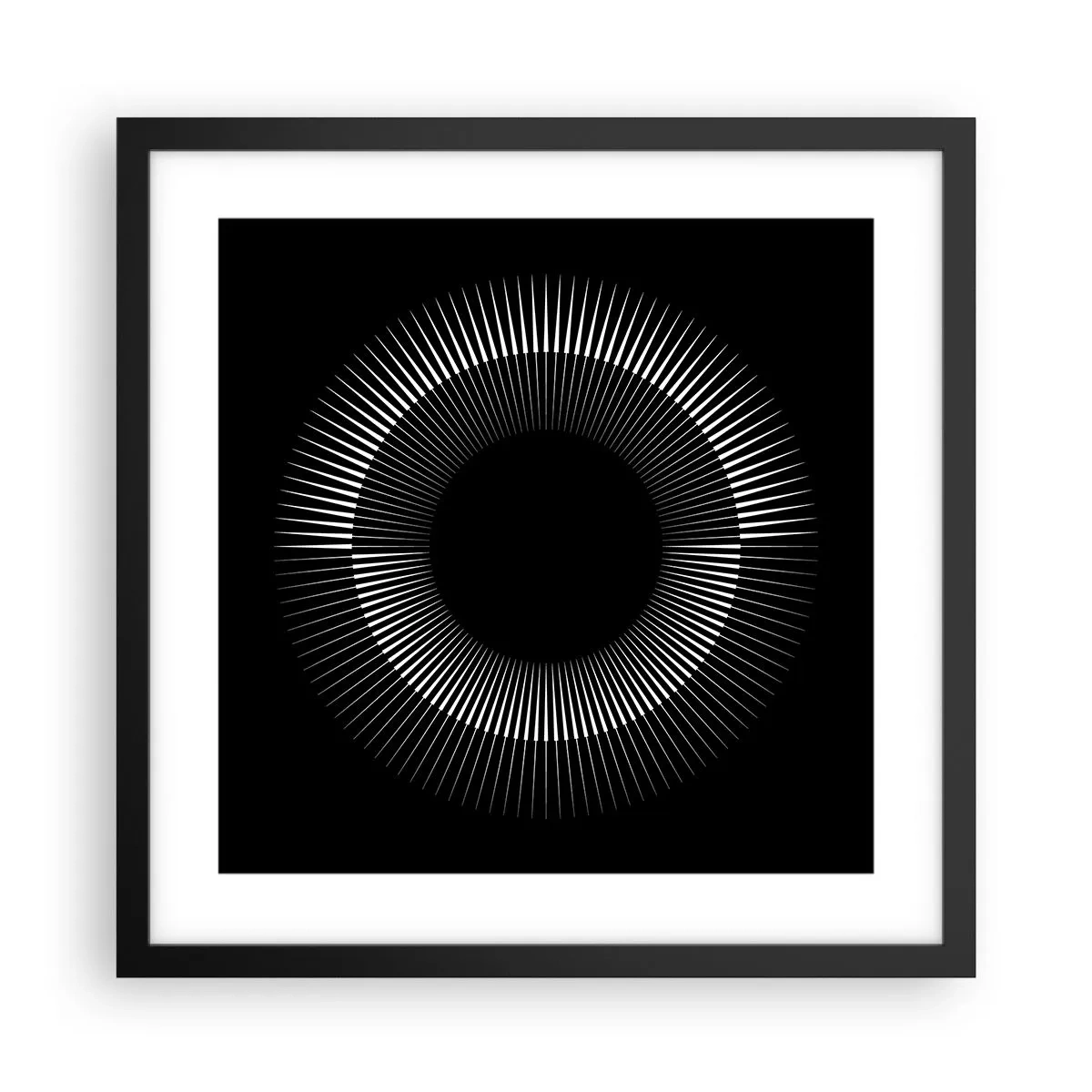 Póster en marco negro - Sol negro - 40x40 cm