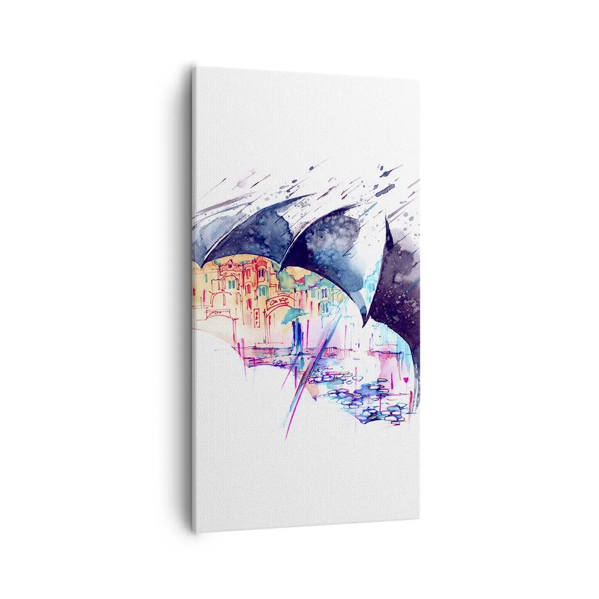 Cuadro sobre lienzo - Impresión de Imagen - Caminando bajo la lluvia - 55x100 cm