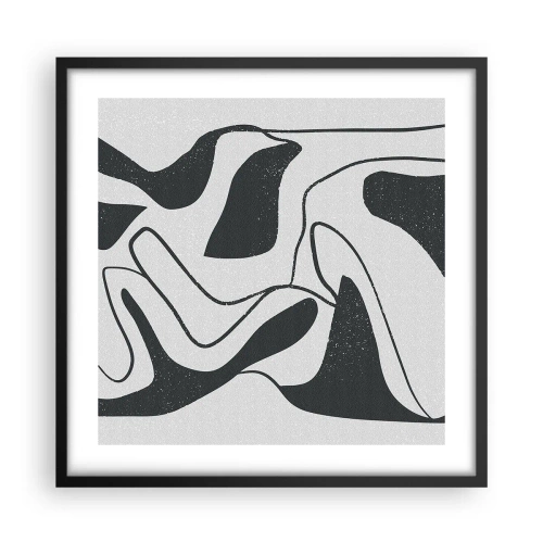 Póster en marco negro - Juego abstracto en un laberinto - 50x50 cm