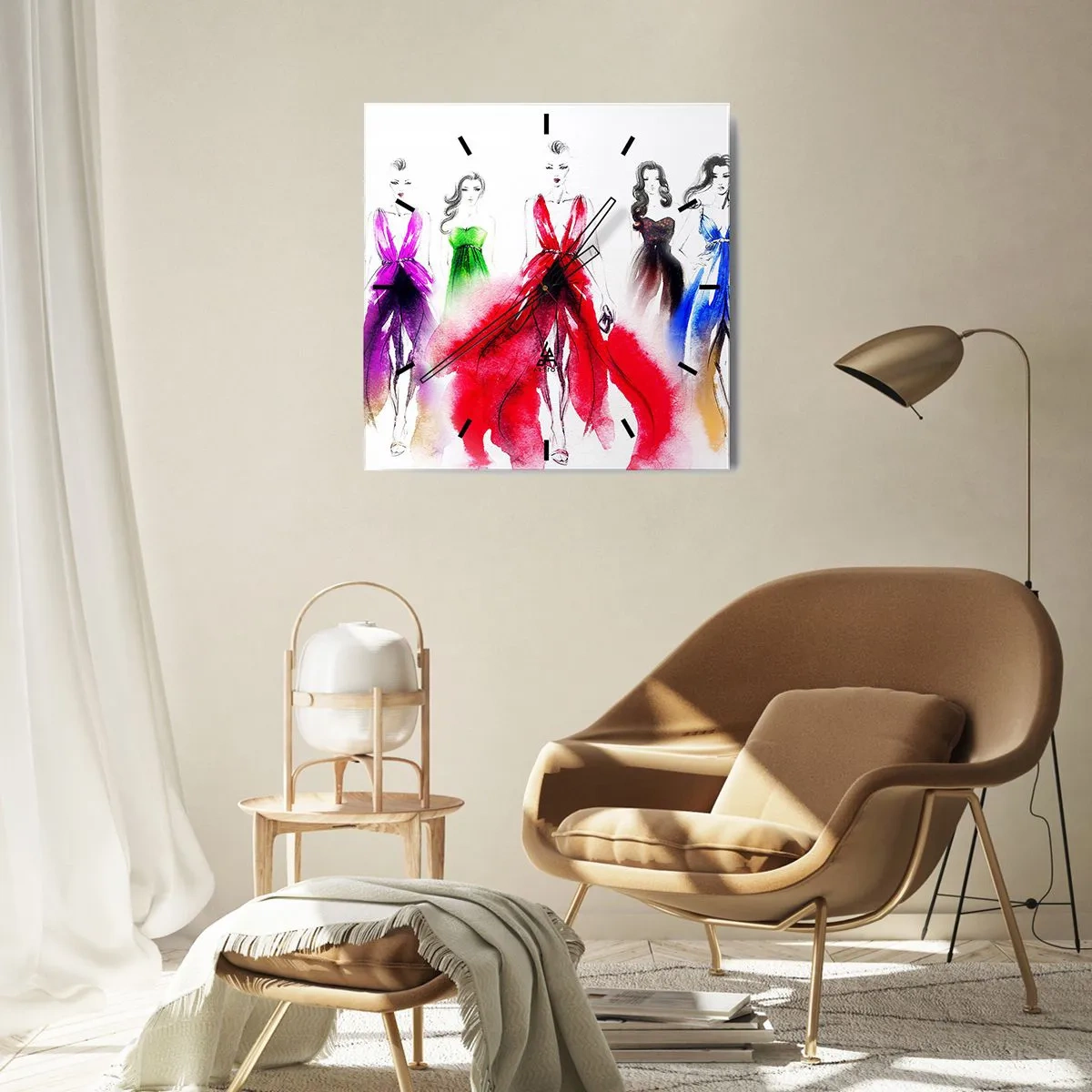 Reloj de pared - Reloj de vidrio - Momento elegante - 40x40 cm