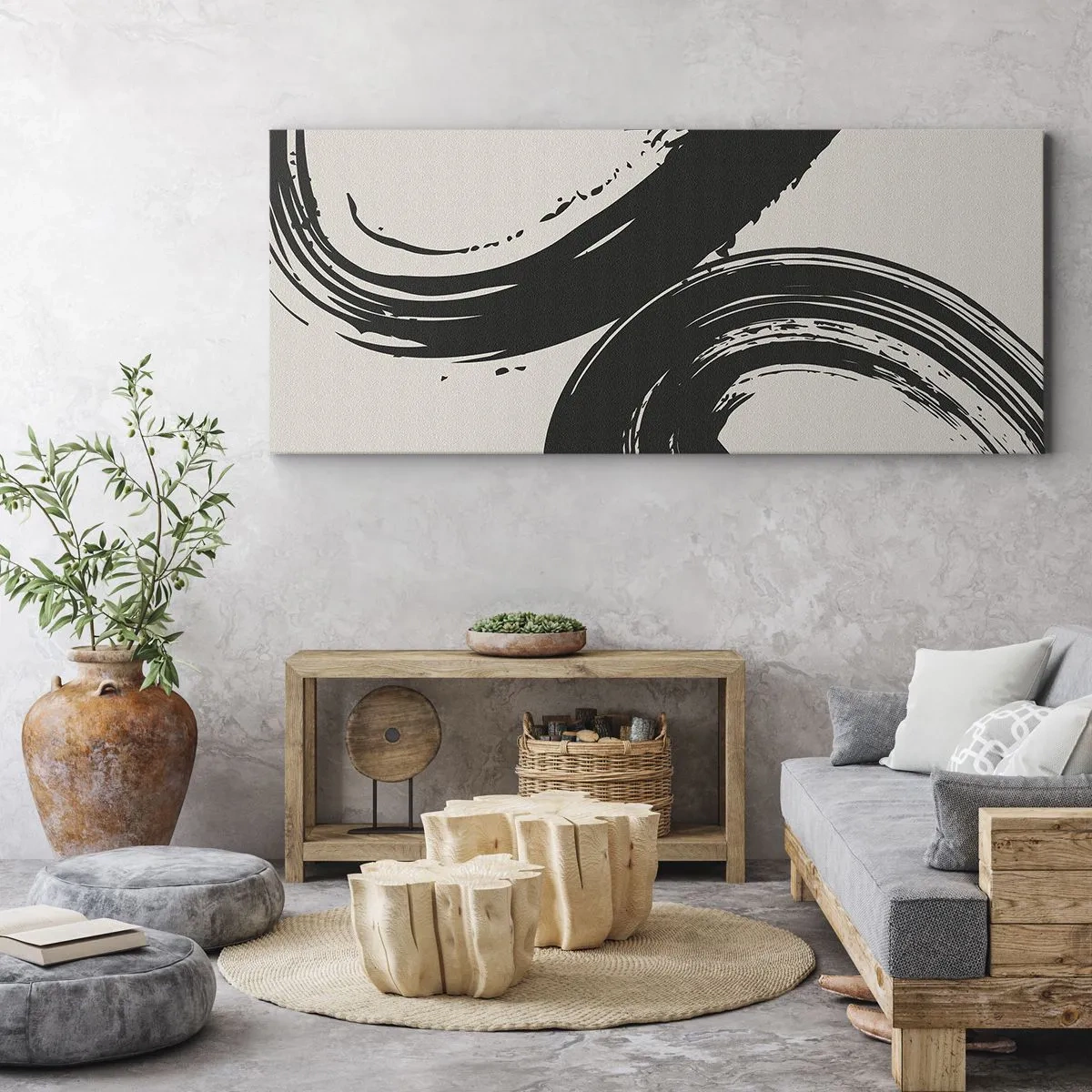 Cuadro sobre lienzo - Impresión de Imagen - Barrido y circular - 100x40 cm