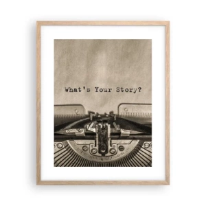 Póster en marco roble claro - Solo espero una respuesta - 40x50 cm