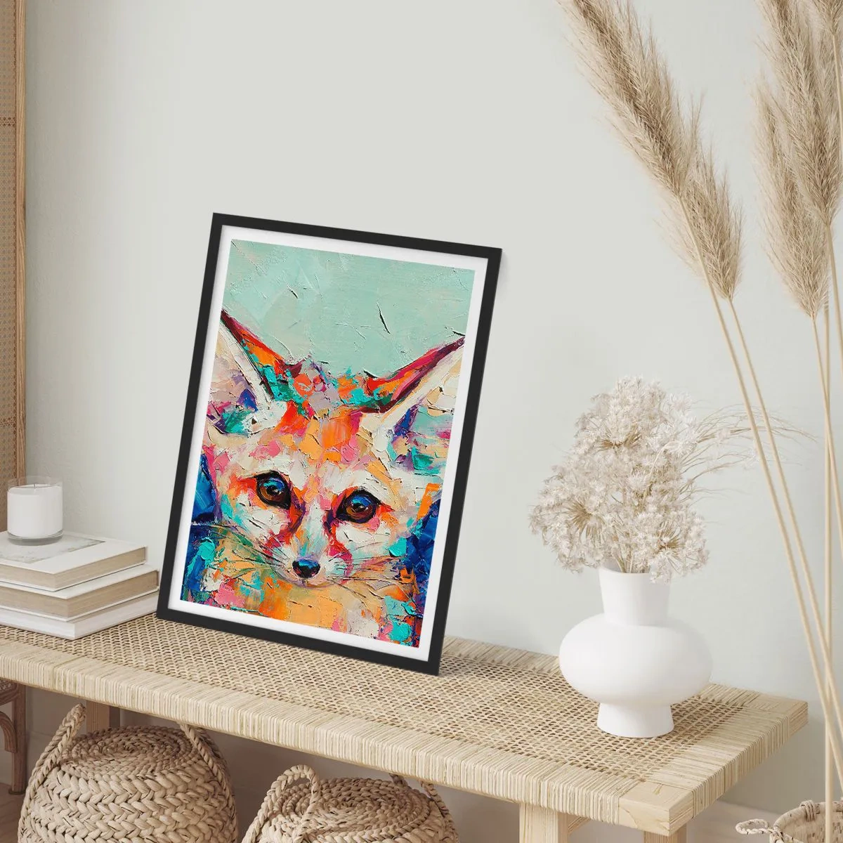 Póster en marco negro - Mirada penetrante - 40x50 cm