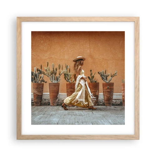 Póster en marco roble claro - Estilo hippie - 40x40 cm