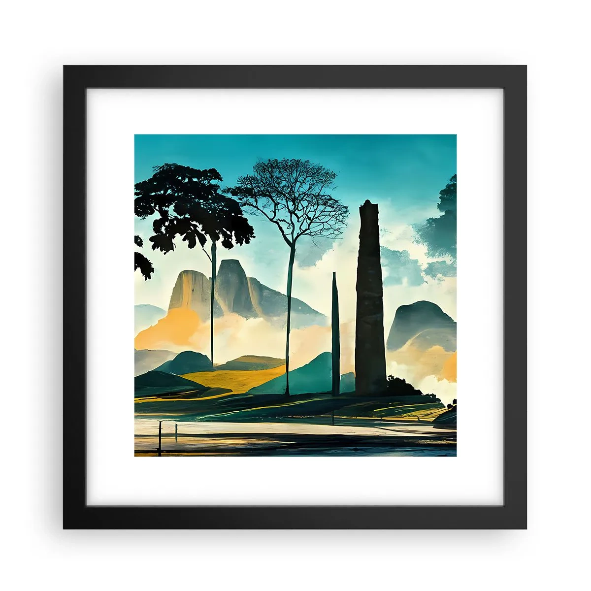 Póster en marco negro - Cada vez a más altitud - 30x30 cm