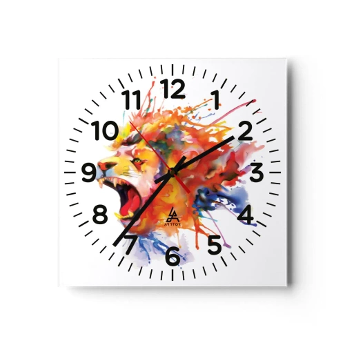 Reloj de pared - Reloj de vidrio - Estallar de ira  - 40x40 cm