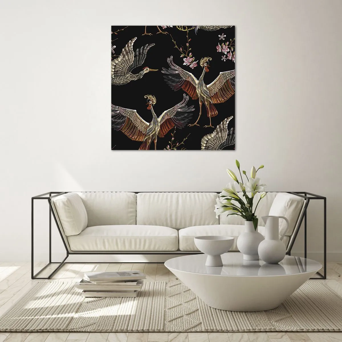 Cuadro sobre vidrio - Impresiones sobre Vidrio - Aves de cuento de hadas - 60x60 cm