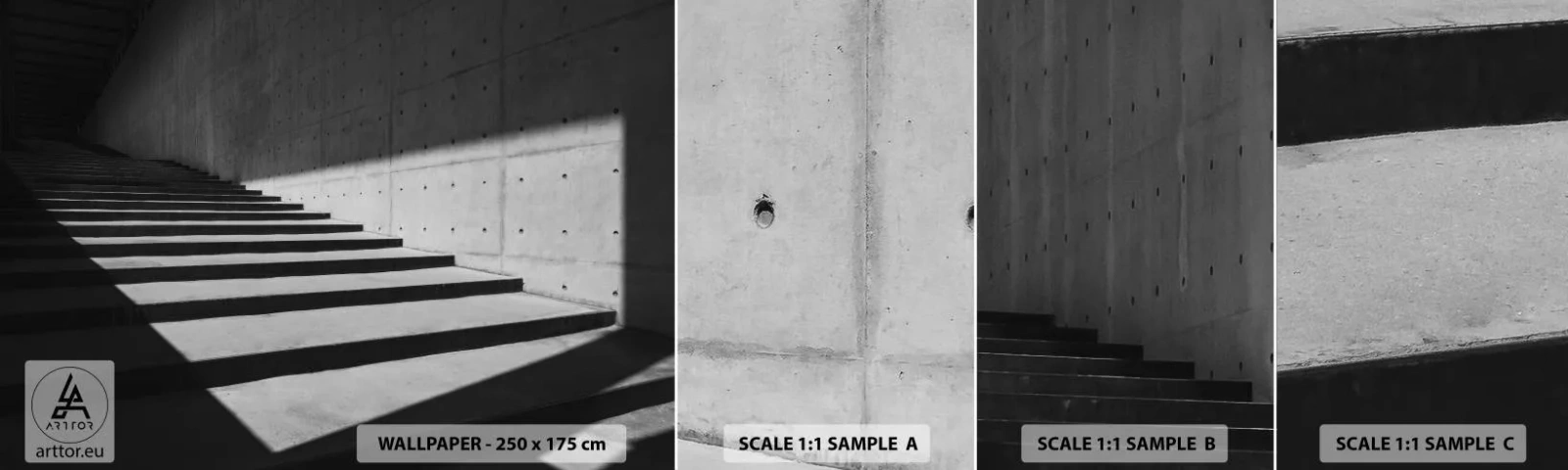 Muestra De Fotomural Standard Eco - La cruda belleza del modernismo - Industrial, Arquitectura, Escaleras - 100x30 cm