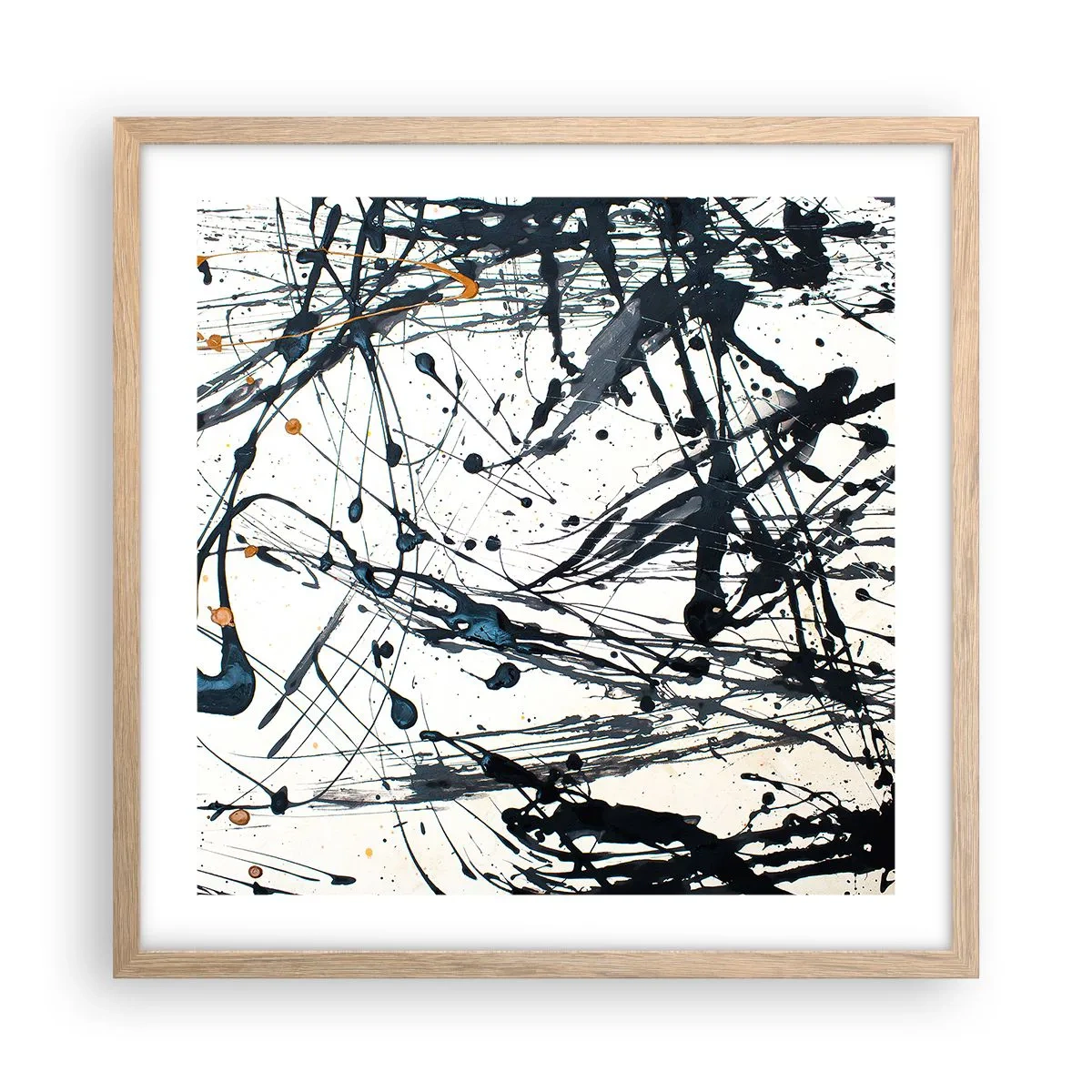 Póster en marco roble claro - Abstracción expresionista - 50x50 cm