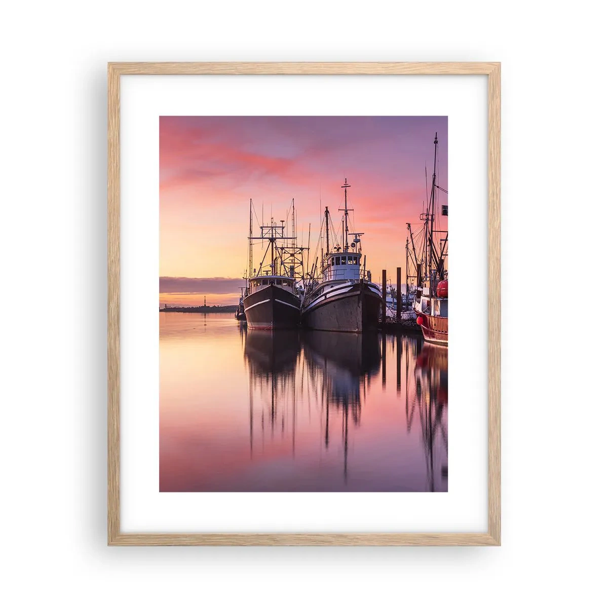 Póster en marco roble claro - Descanso antes de partir - 40x50 cm