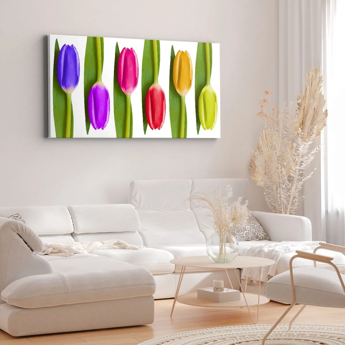 Cuadro sobre lienzo - Impresión de Imagen - Composición del arco iris - 100x40 cm