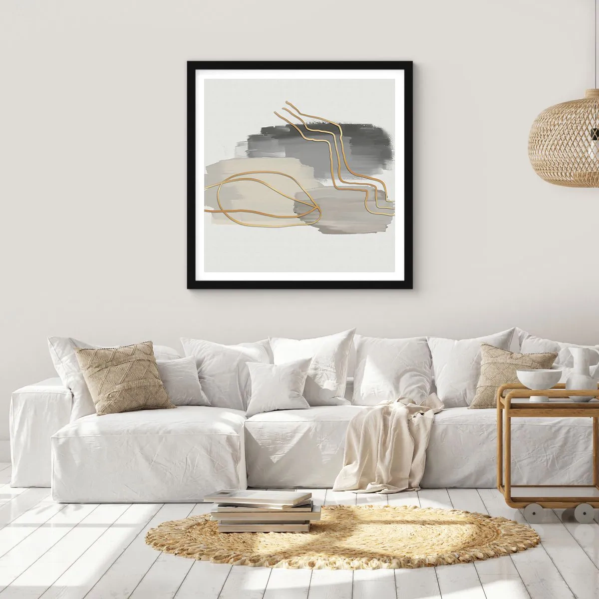 Póster en marco negro - Persistencia y movimiento - 50x50 cm