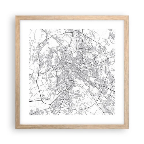 Póster en marco roble claro - El círculo romano - 40x40 cm