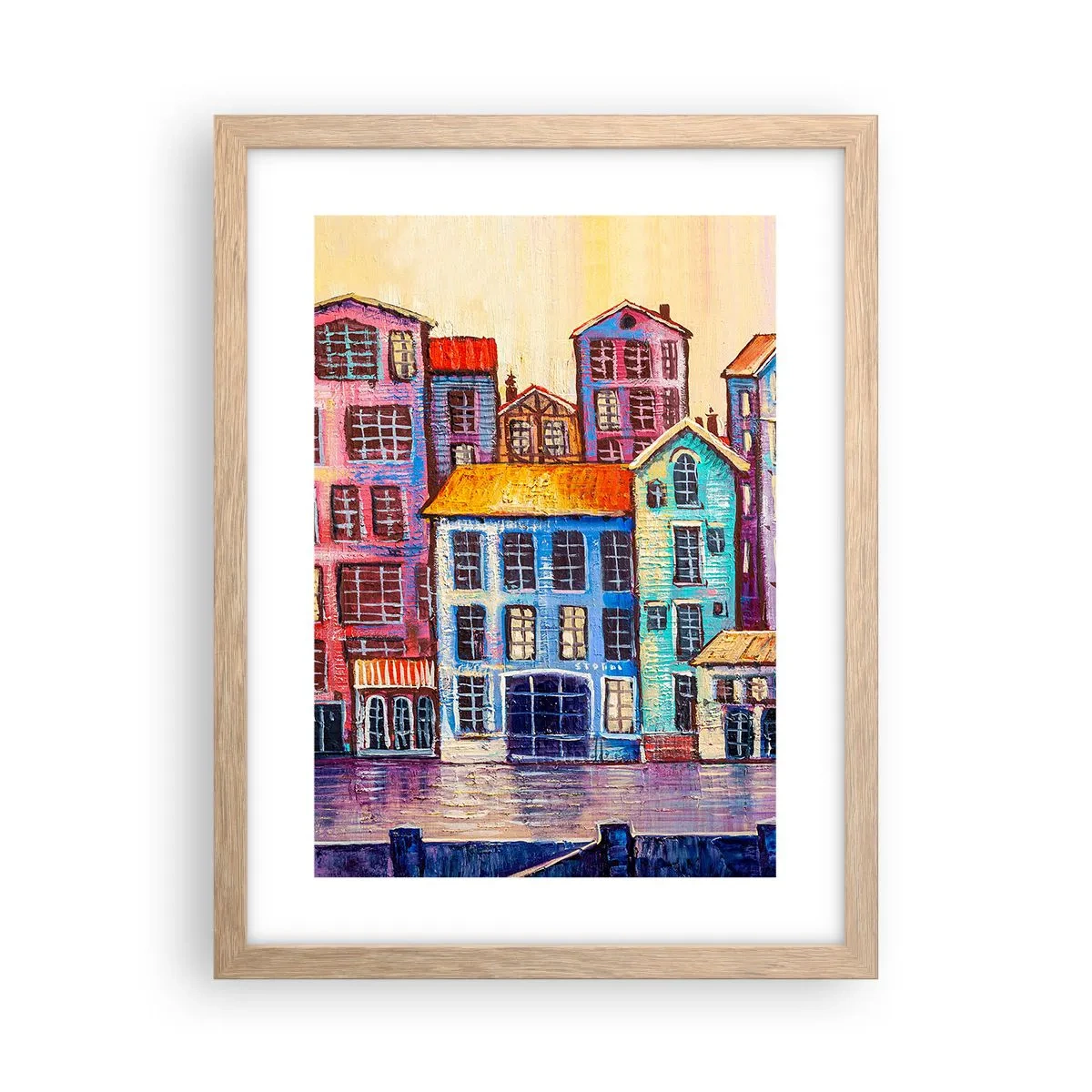 Póster en marco roble claro - Una ciudad como un cuento de hadas - 30x40 cm