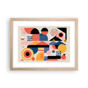 Póster en marco roble claro - Composición: juegos - 40x30 cm