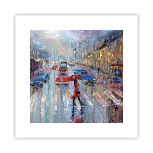Póster - Una tarde de lluvia en la ciudad - 30x30 cm