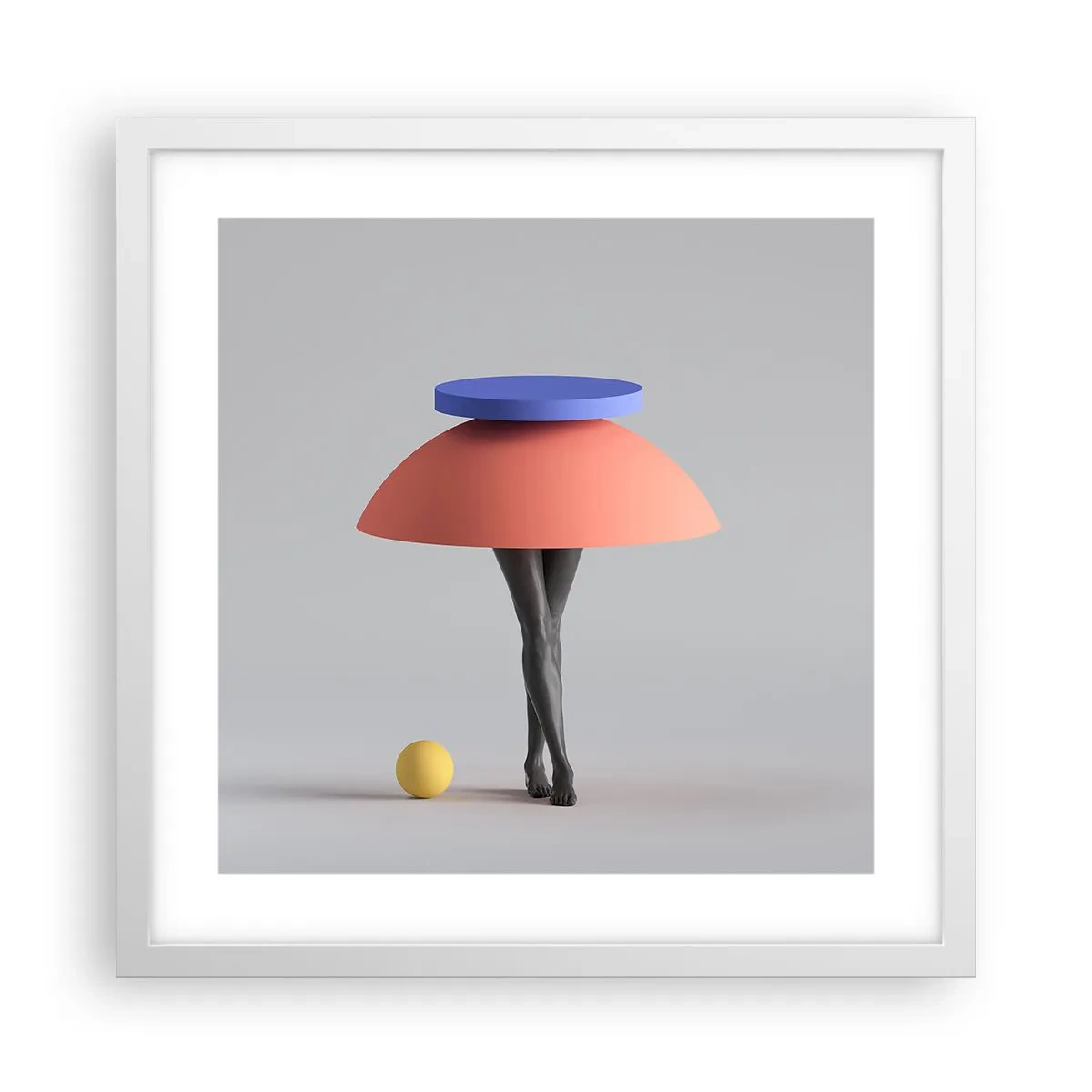 Póster en marco blanco - Composición surrealista - 40x40 cm