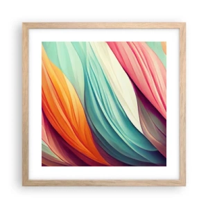 Póster en marco roble claro - Tejido arco iris - 40x40 cm