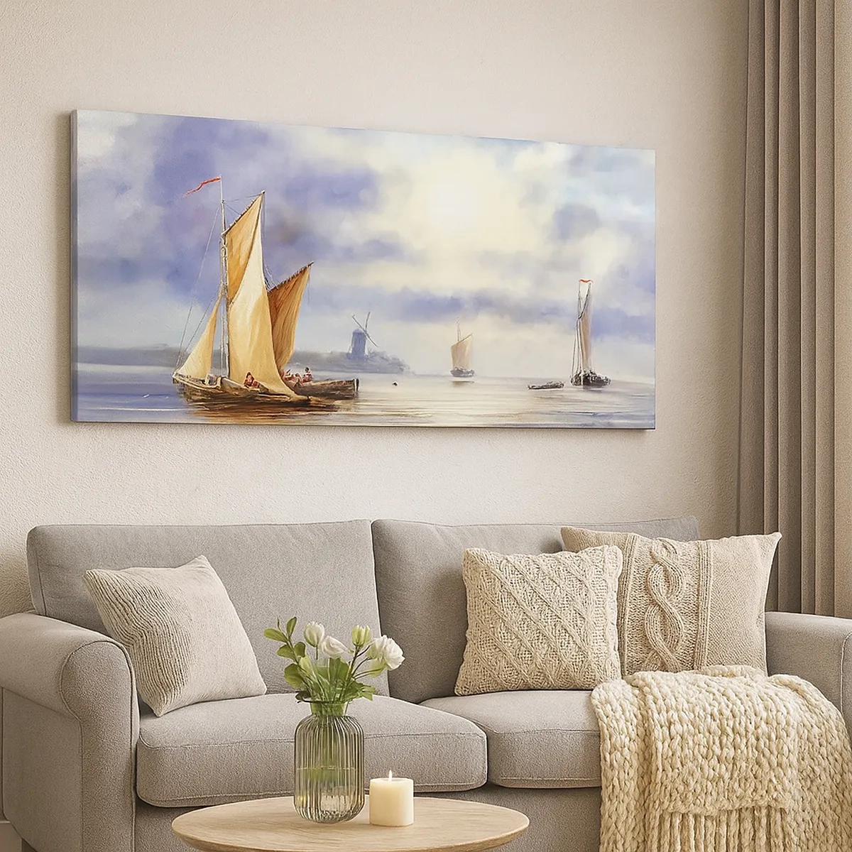 Cuadro sobre lienzo - Impresión de Imagen - El regreso de los marineros - 30x30 cm