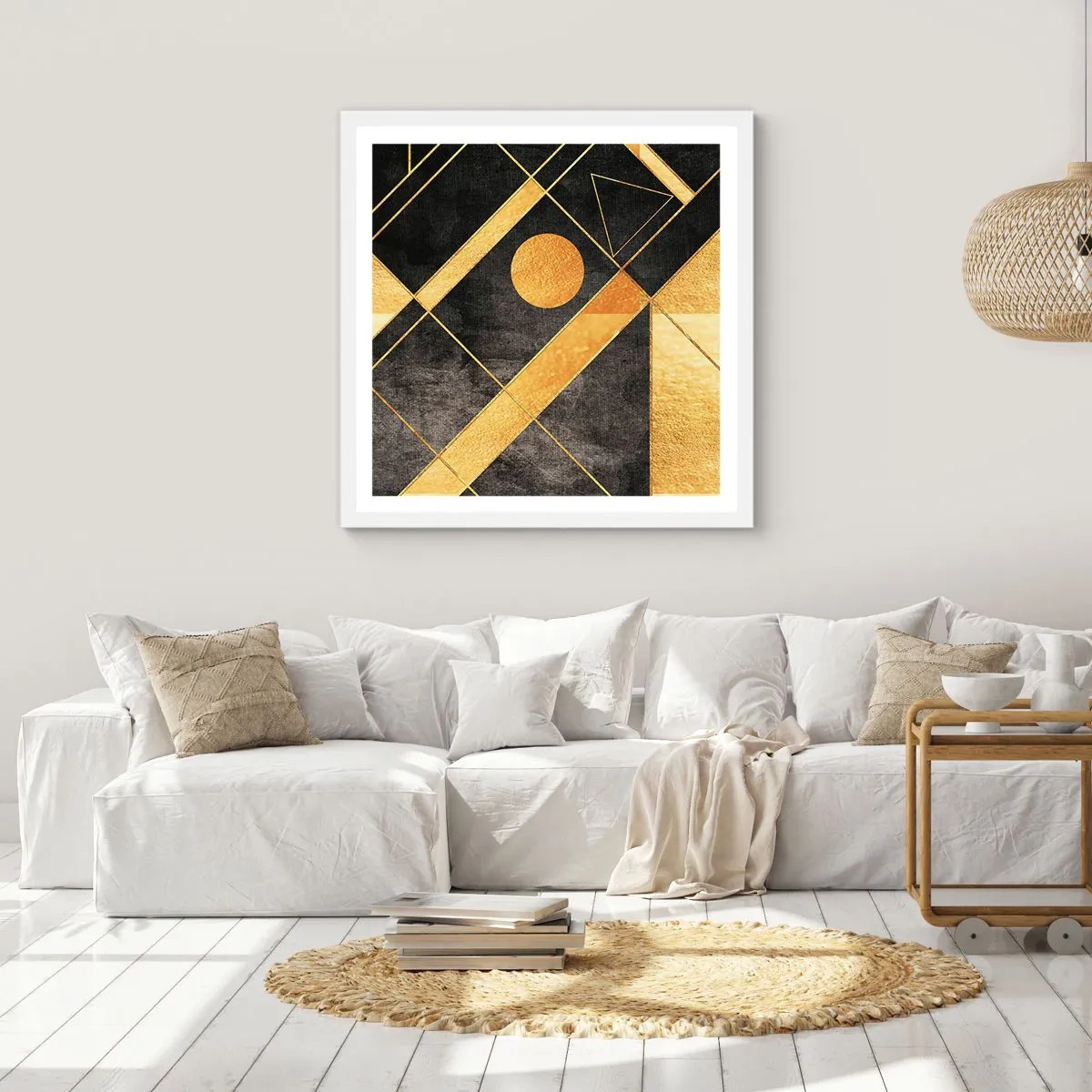 Póster en marco blanco - Sol del desierto - 30x30 cm