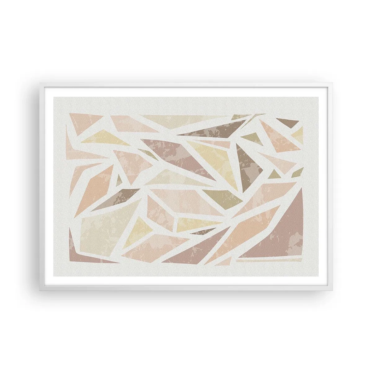 Póster en marco blanco - Composición de vidrieras - 100x70 cm