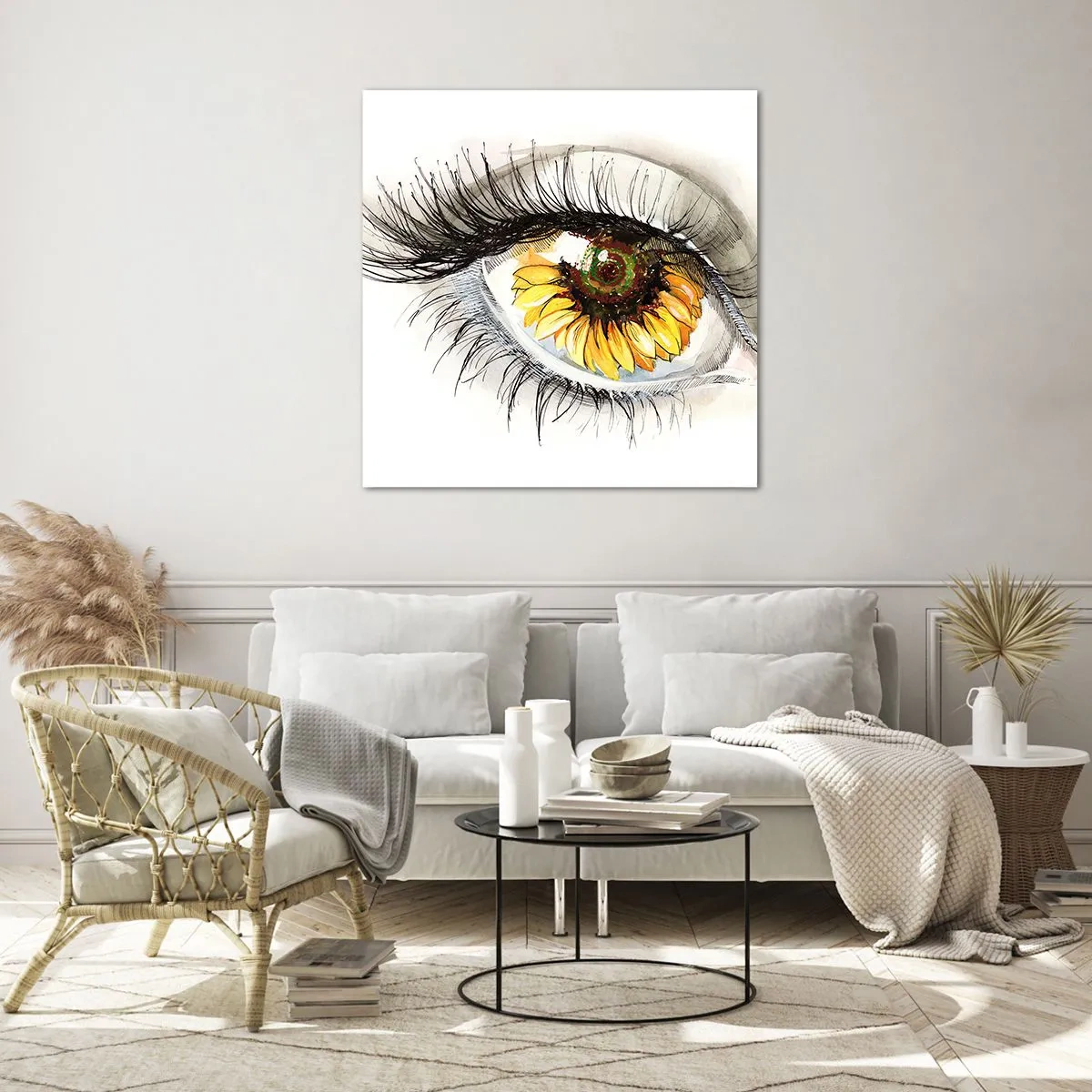 Cuadro sobre vidrio - Impresiones sobre Vidrio - Un aspecto tan caluroso como el verano - 40x40 cm