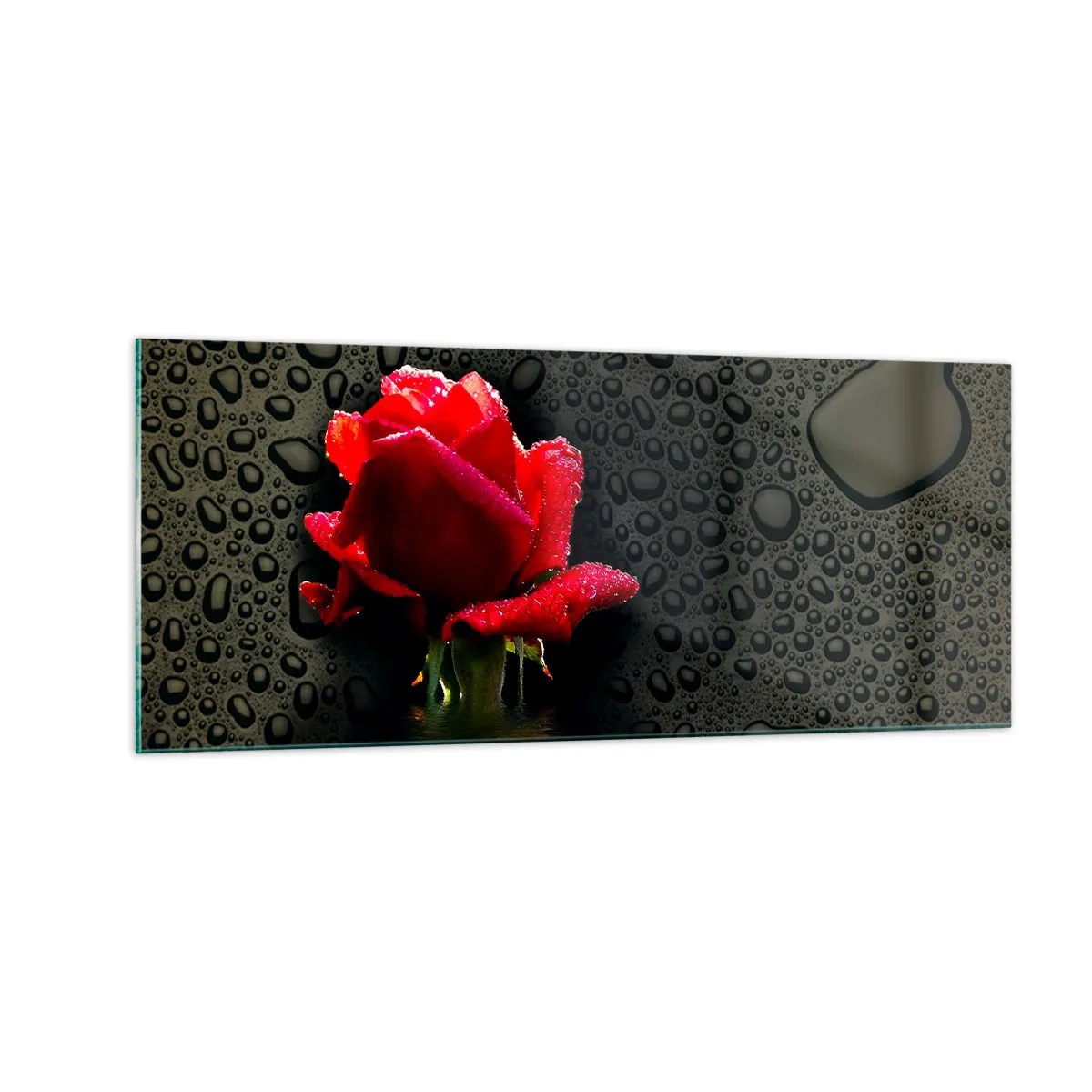 Cuadro sobre vidrio - Impresiones sobre Vidrio - Rojo y negro - 100x40 cm