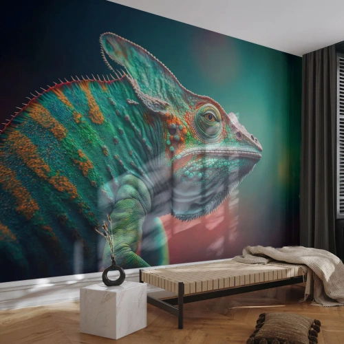 Fotomural Autadhesivo Deluxe Sticker - ¿Puedes verme? No está bien... - Camaleón, animales, Reptil - 200x140 cm