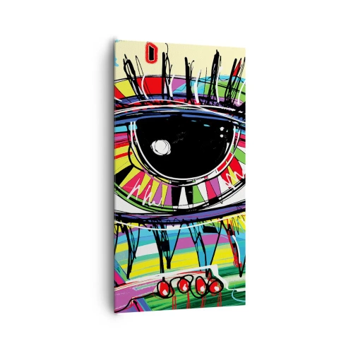 Cuadro sobre lienzo - Impresión de Imagen - Un ojo colorido - un alma colorida - 65x120 cm