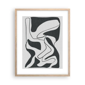 Póster en marco roble claro - Juego abstracto en un laberinto - 40x50 cm