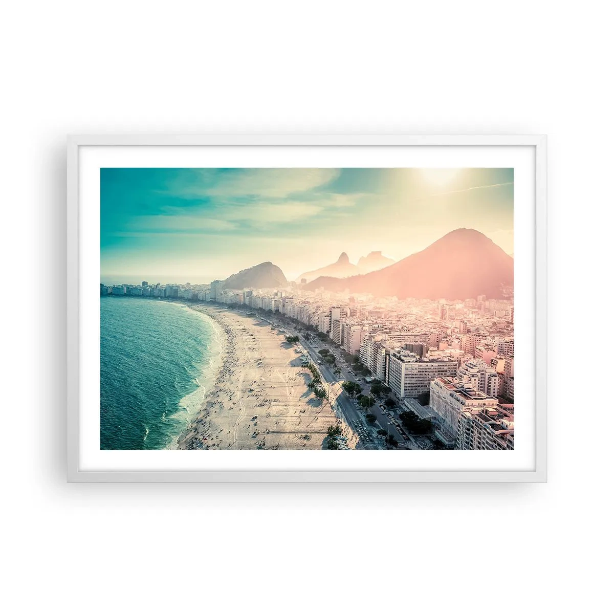 Póster en marco blanco - Vacaciones perpetuas en Río - 70x50 cm