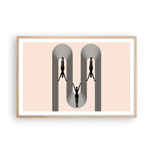 Póster en marco roble claro - Al revés, o no - 91x61 cm