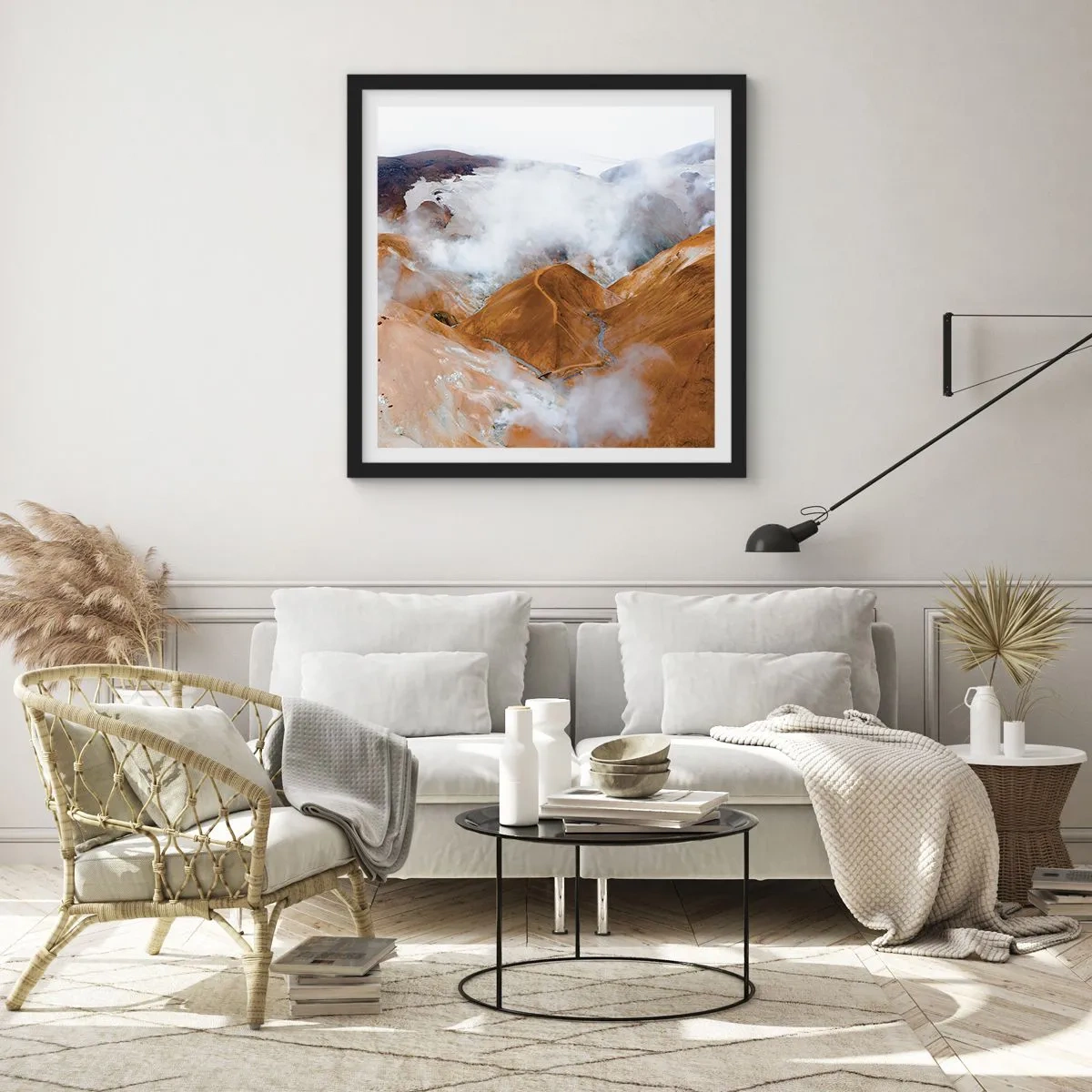 Póster en marco negro - La dura belleza de Islandia - 30x30 cm