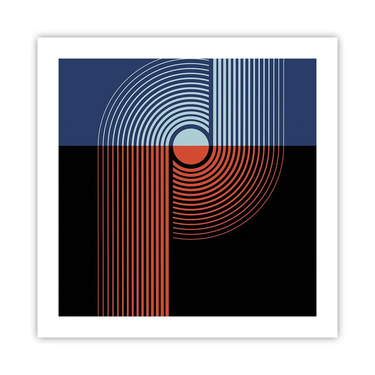 Póster - En un abrazo geométrico - 50x50 cm