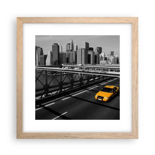 Póster en marco roble claro - El color de la gran ciudad - 30x30 cm